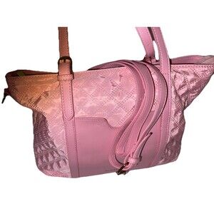 ELIM AND PAUL PINK Quilted Shoulder Bag Purse MULTI pocket removable Straps